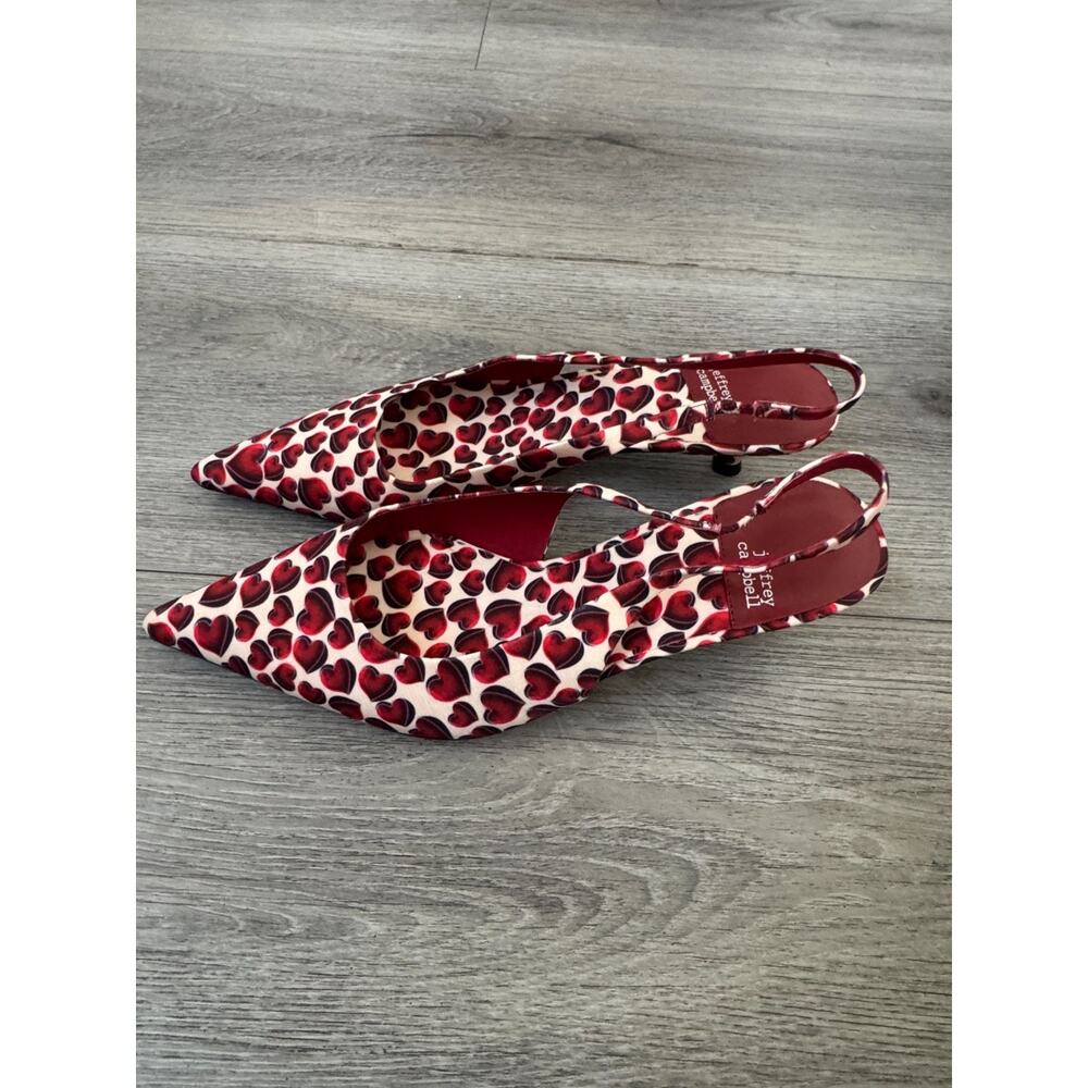 Jeffrey Campbell Slingback Pumps. Heart Motif size 9 New No Box - Picture 4 of 6